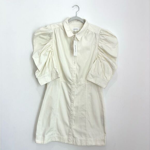 NWT $398 FRAME Gillian Puff Sleeve Mini Dress - Picture 12 of 12